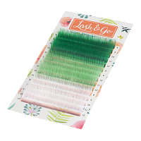Цветные ресницы Lash&Go (микс) «Avocado» 15 линий