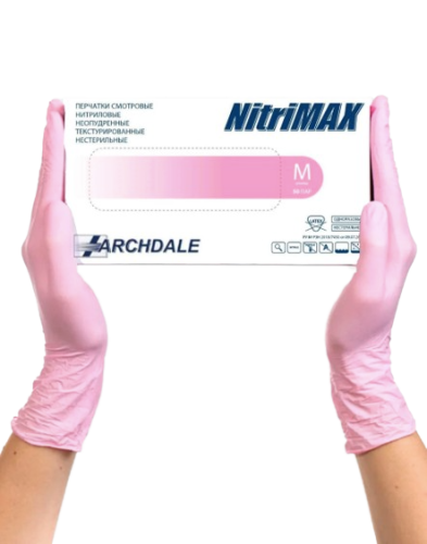 Перчатки нитриловые NitriMax неопудренные M, 1 пара