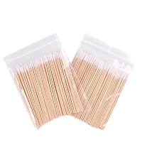 Micro sticks Деревянные палочки с хлопковым наконечником, 100 шт