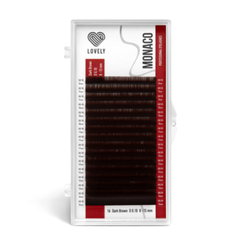Ресницы темно-коричневые LOVELY Monaco MIX 16 линий