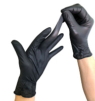 Перчатки нитриловые Nitrile, 1 пара (черные) XS