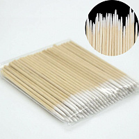 Micro sticks Деревянные палочки с хлопковым наконечником, 100 шт